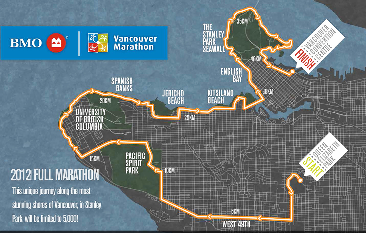 1999, 2000, 2001, 2002, 2003, 2004, 2005, 2006, 2007, 2008, 2009, 2010, 2011 Marathon Course. Vancouver Marathon RUNVAN